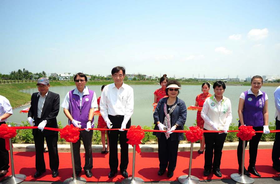 永安滯洪池完工啟用 高雄市長陳菊盼解決當地易淹問題