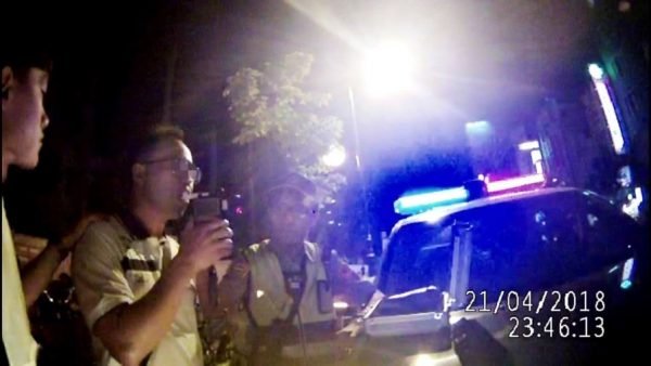 左營分局警方至肇禍現場測繪拍照並實施酒測，警官張博鈞呼氣酒測值為0. 89。