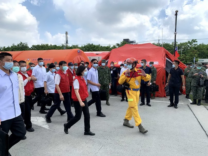 救災集結動員演練 蔡英文總統到台南視察