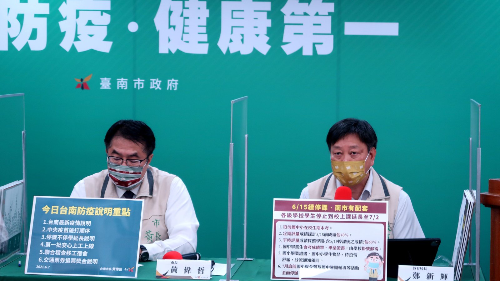 救市民 台南市議會國民黨團促黃偉哲用二備金買疫苗
