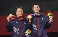 奧運羽球雙打台灣選手 李洋、王齊麟 擊敗大陸勇奪金牌