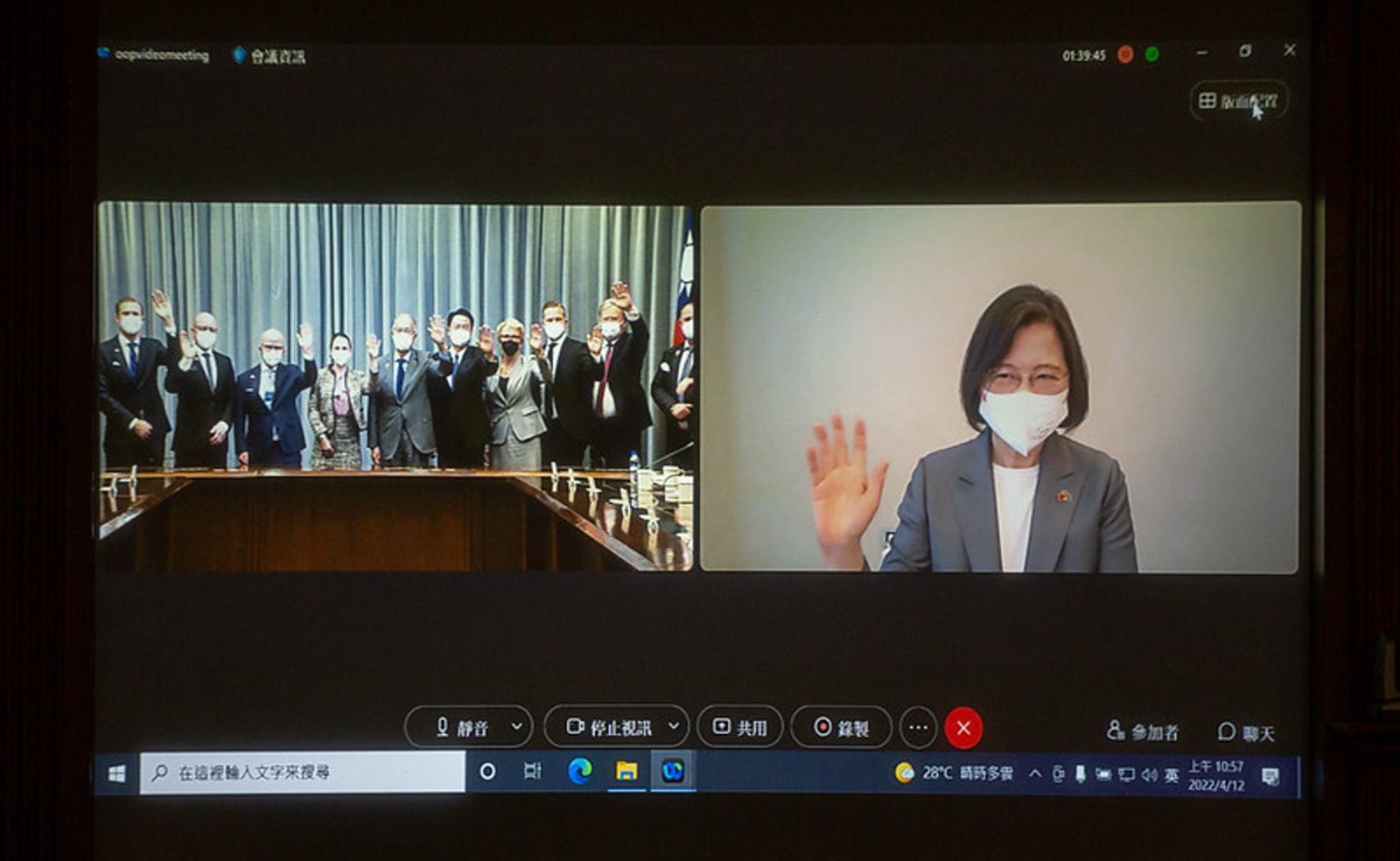 視訊接見瑞典議員訪團 蔡總統盼續深化合作交流