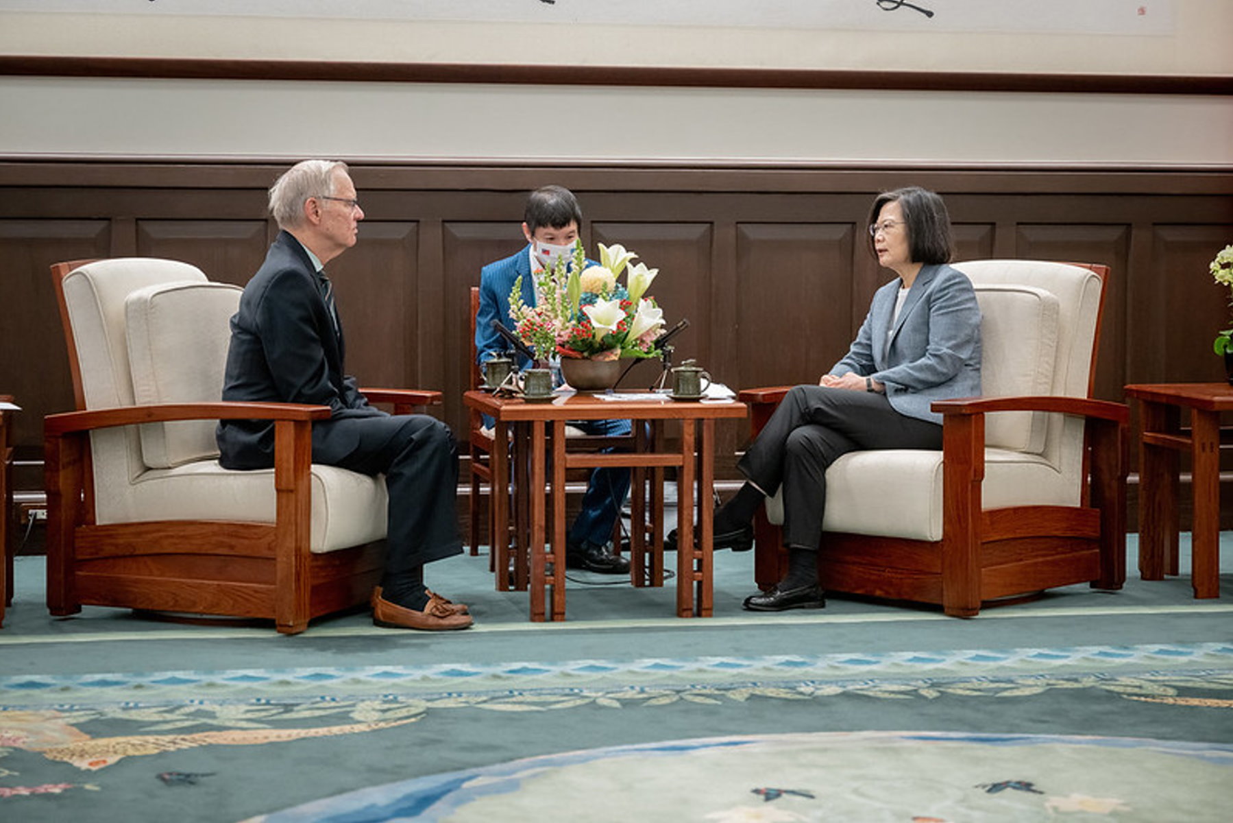 蔡英文總統接見卜睿哲 感謝美國對臺支持