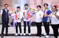 奧運戰士楊勇緯、林真豪返國 台中市長盧秀燕親自接機