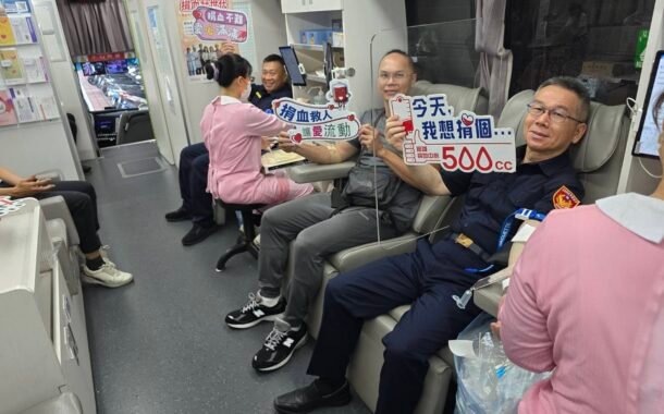 高市警鐵漢柔情 副局長率員警挽袖捐血傳愛